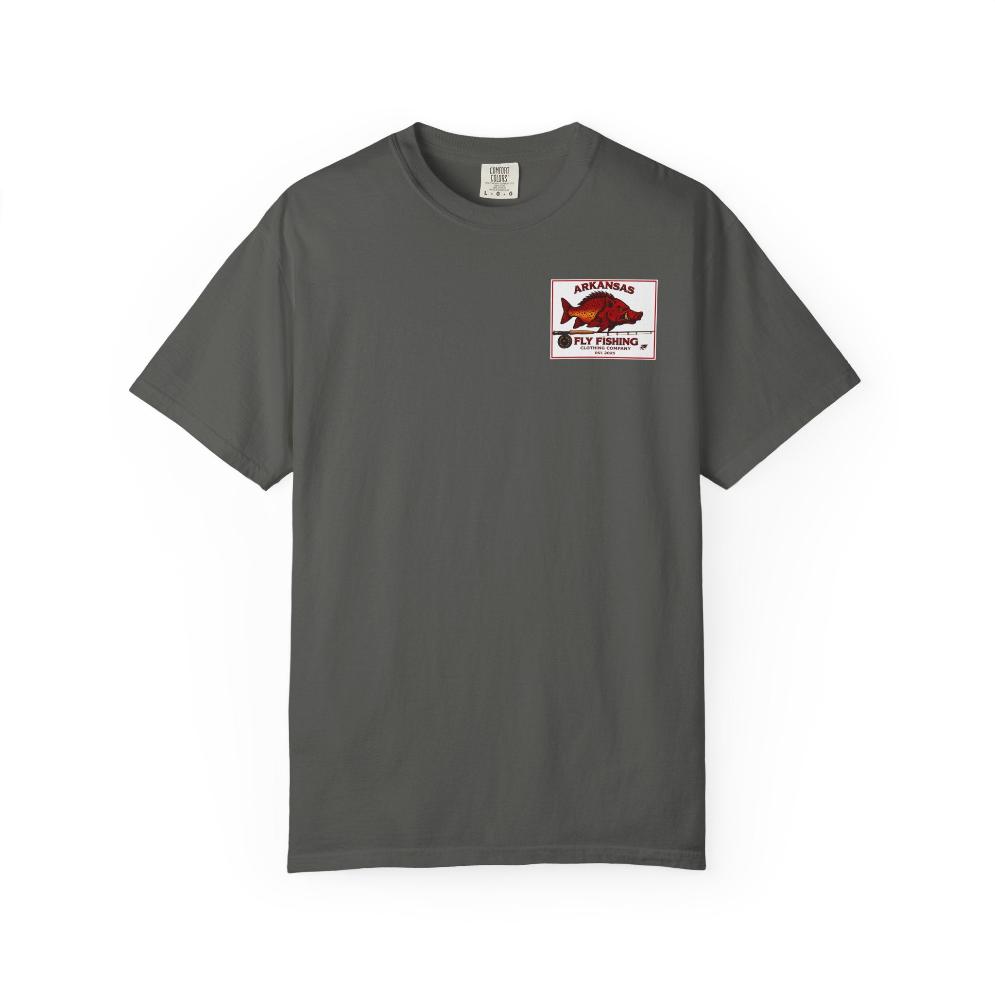 AFFCC Little Red River Arkansas Trout Map T-Shirt — 'Hogs Live Here' Fishing Guide Tee