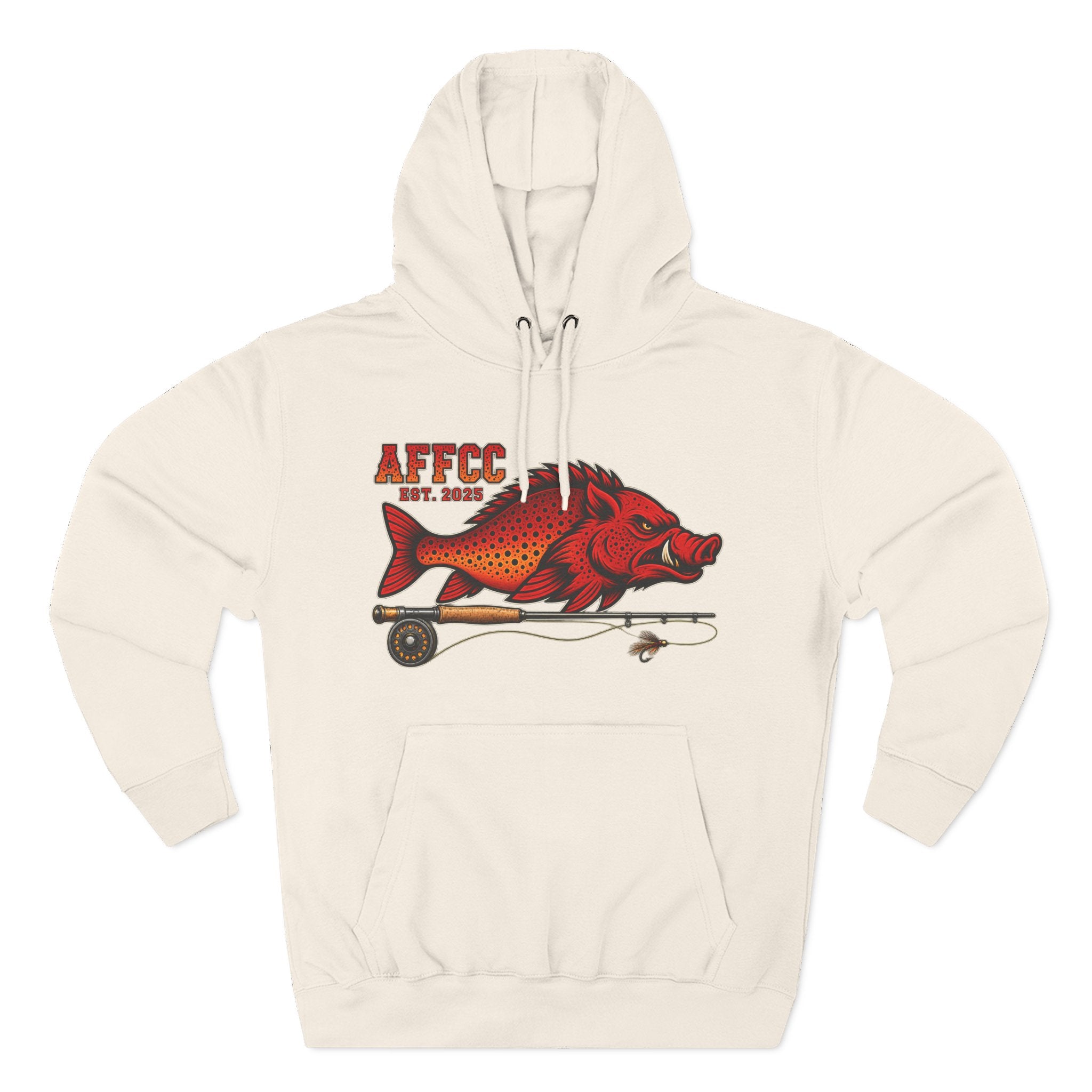 AFFCC Logo Hoodie — 'AFFCC' Hog/Trout Fly Rod Design