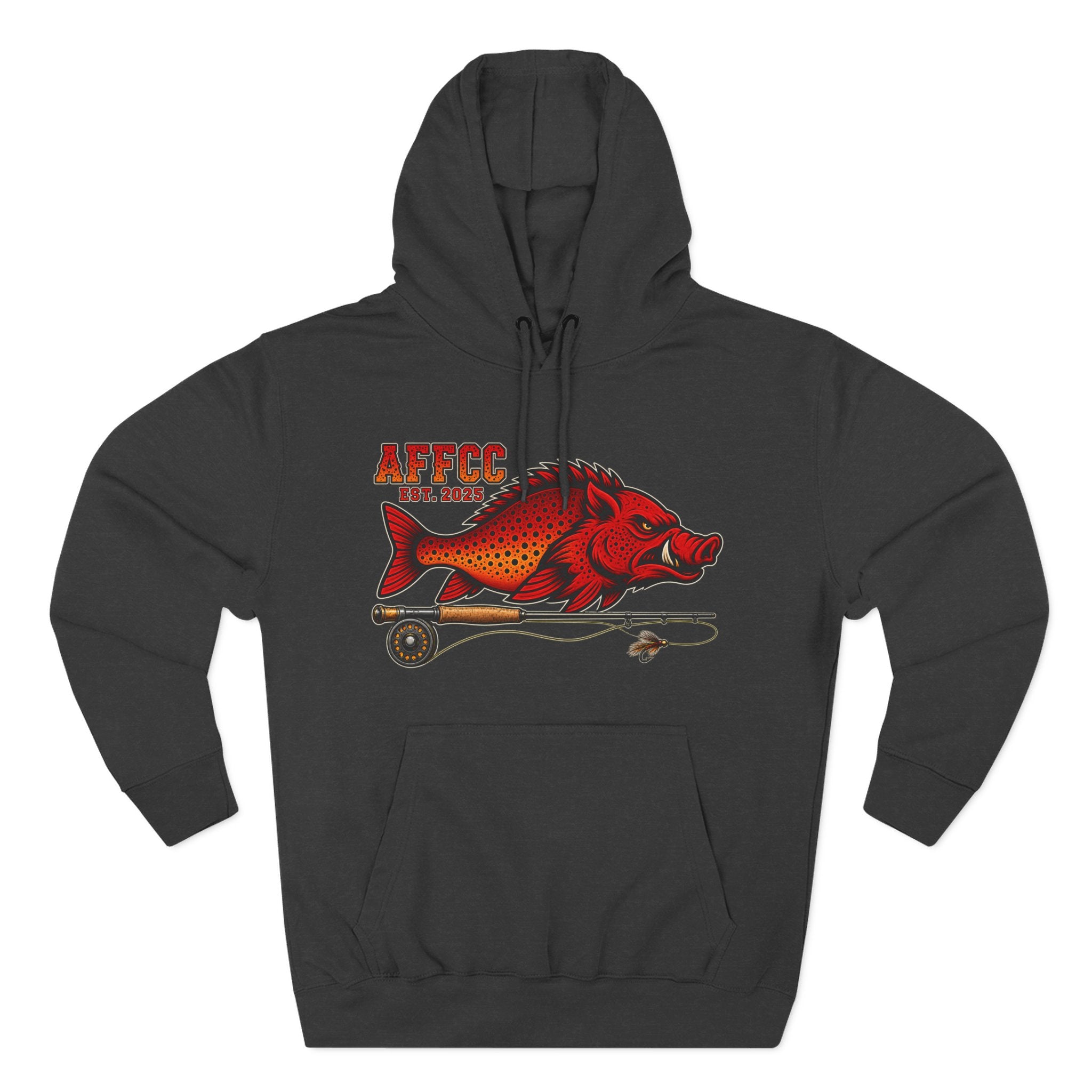 AFFCC Logo Hoodie — 'AFFCC' Hog/Trout Fly Rod Design