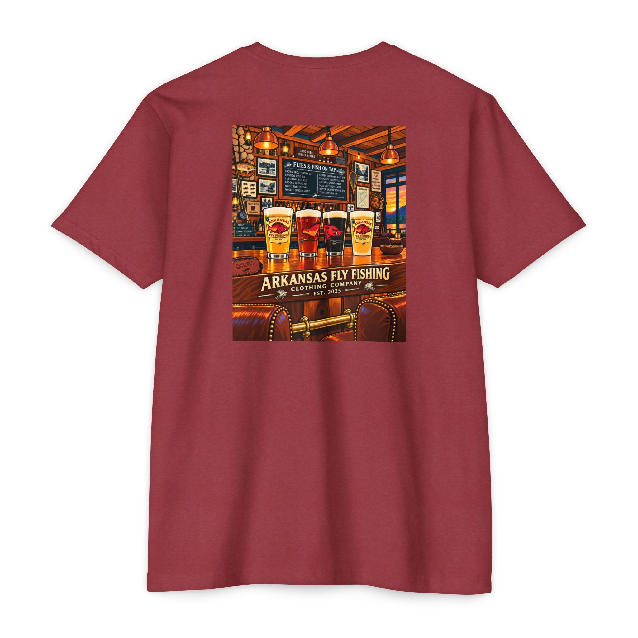 AFFCC Beer Pub Graphic T-Shirt — Arkansas Fly Fishing Clothing Company Logo