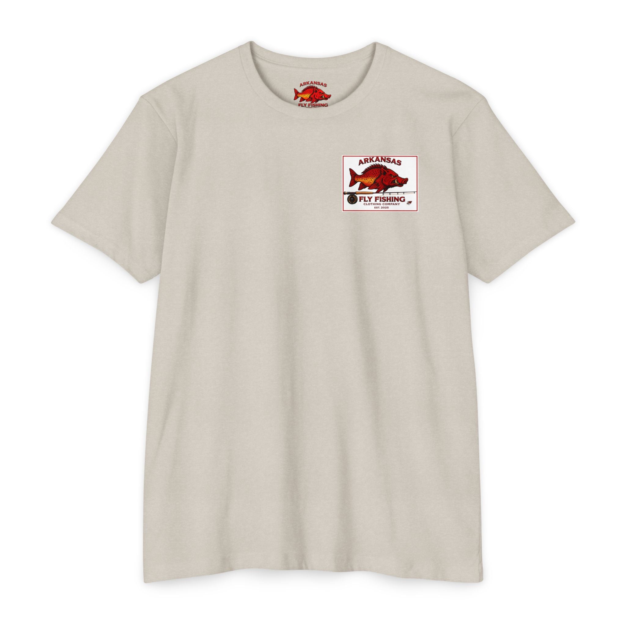 AFFCC Beer Menu Graphic T-Shirt — AFCCC 'Flies & Fish on Tap' Pocket & Back Print