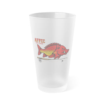 Frosted 16oz Pint Glass — HogTrout Fly Rod Graphic (AFCC)