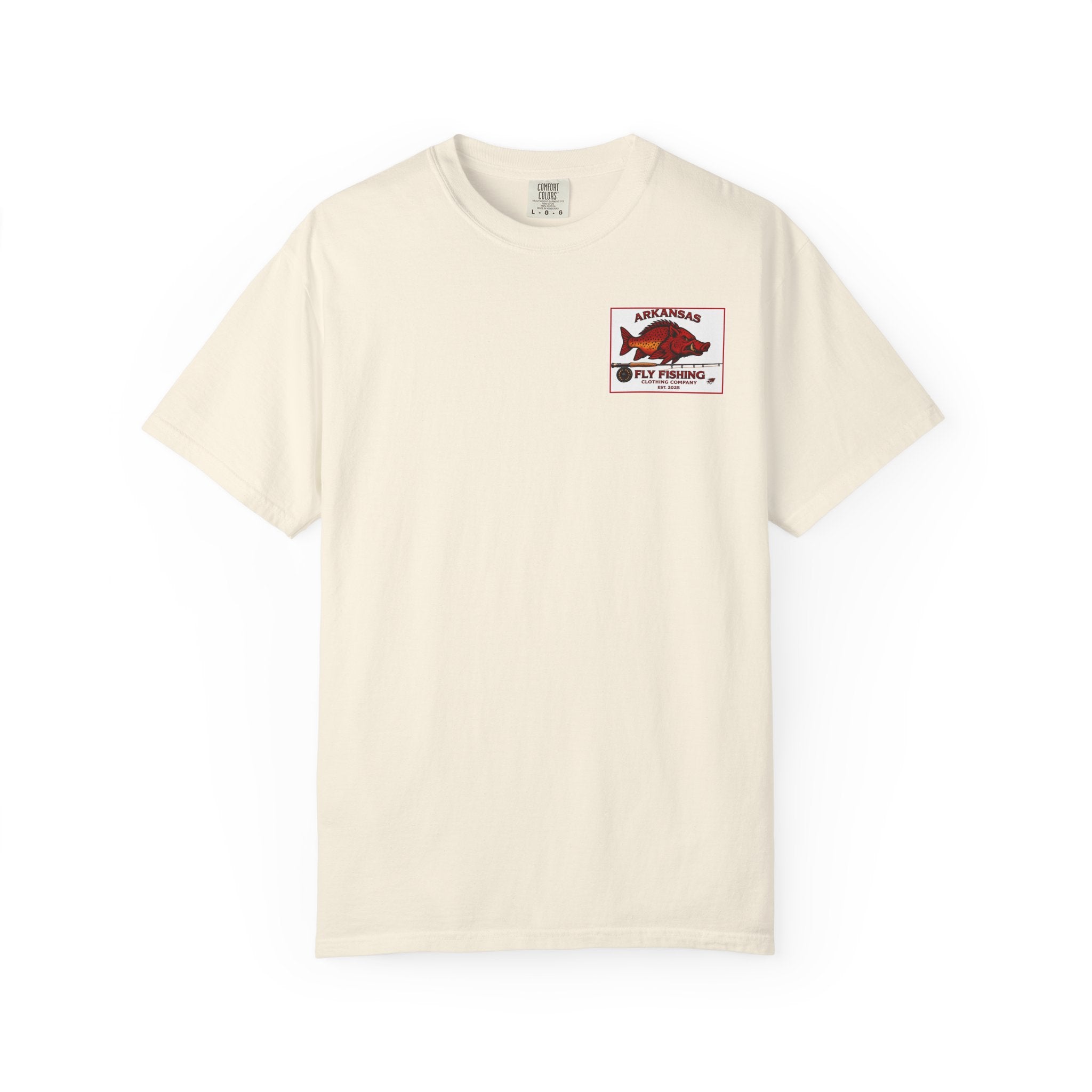 AFFCC Beer Menu Fly Fishing T‑Shirt — AFCC River Classics Vintage Patch Design