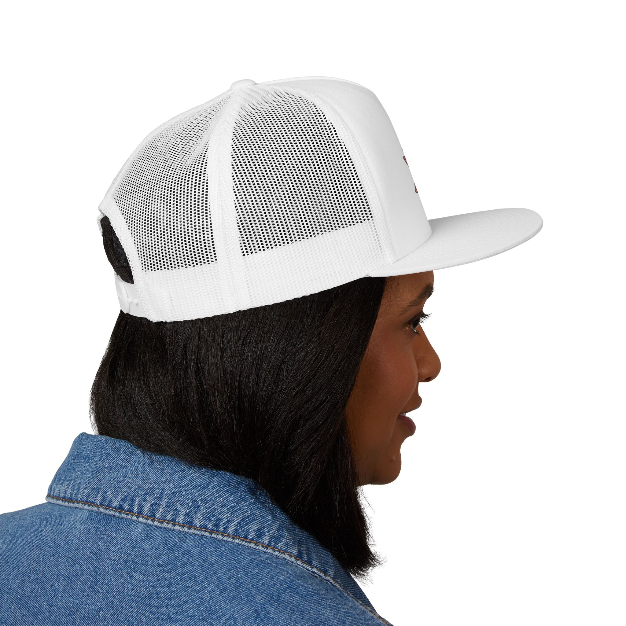 AFFCC Embroidered Hog/Trout Flat Bill Trucker Cap – Hot/Trout Logo Graphic Hat