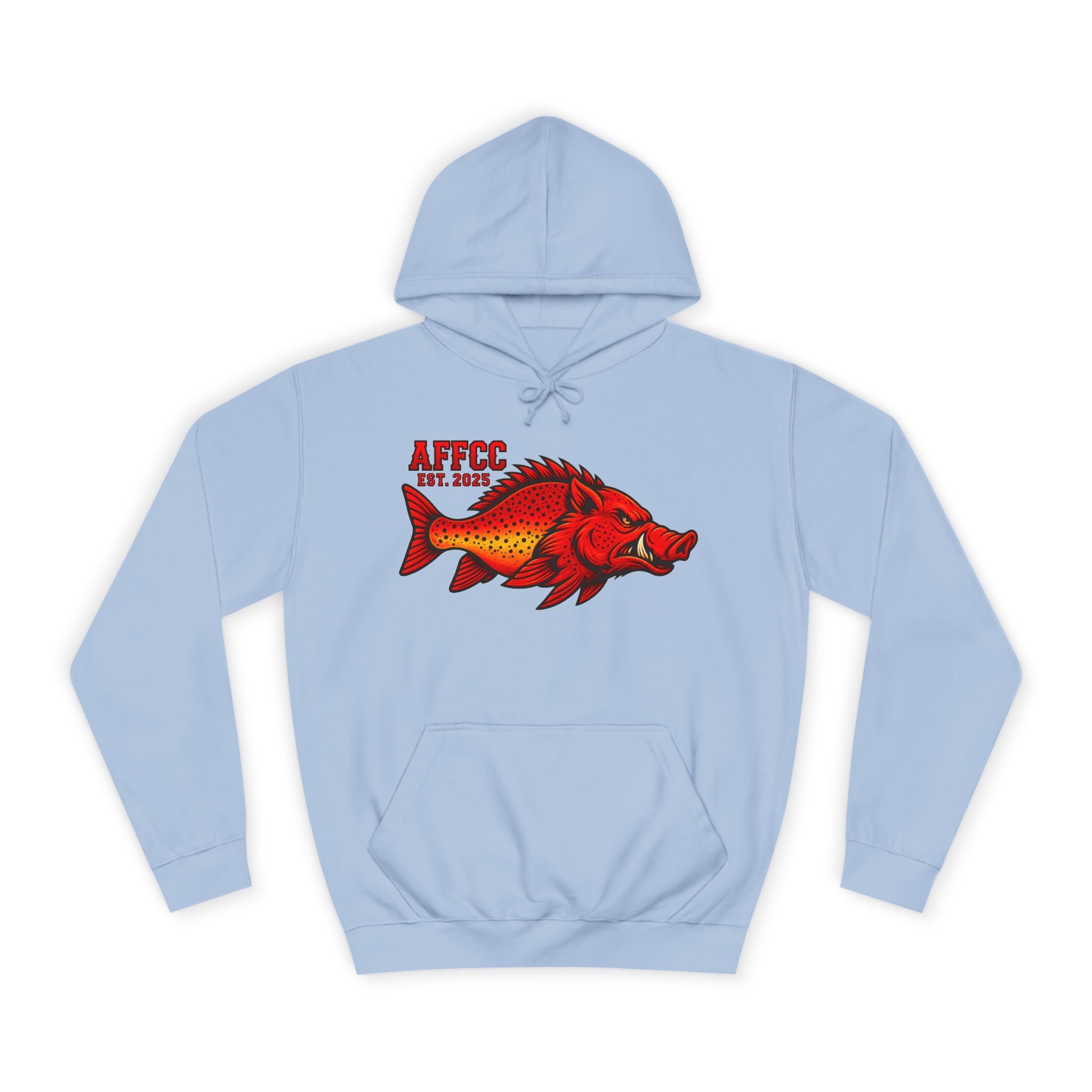 AFFCC Logo Hoodie — Red Hog/Trout "AFFCC Est. 2025"
