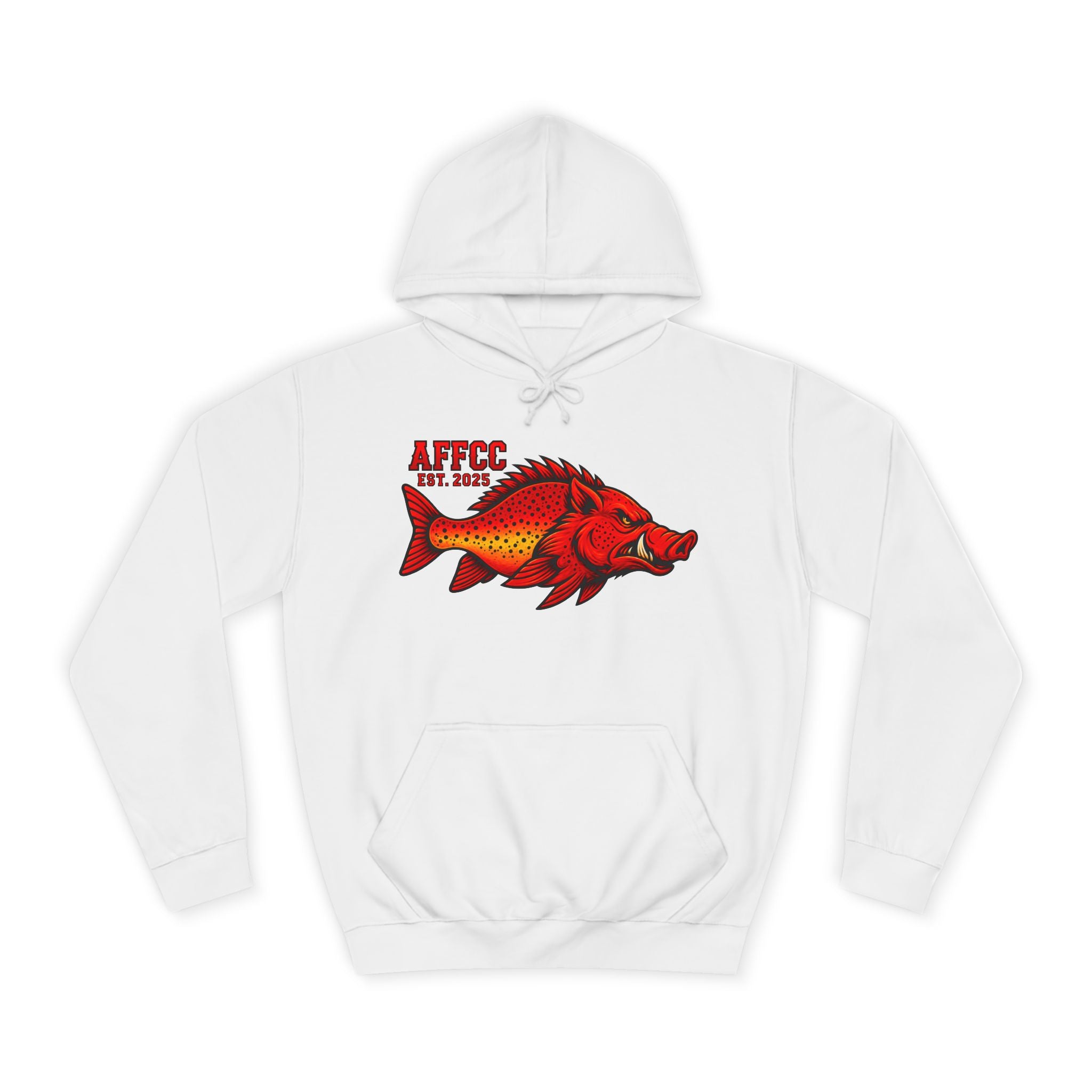 AFFCC Logo Hoodie — Red Hog/Trout "AFFCC Est. 2025"