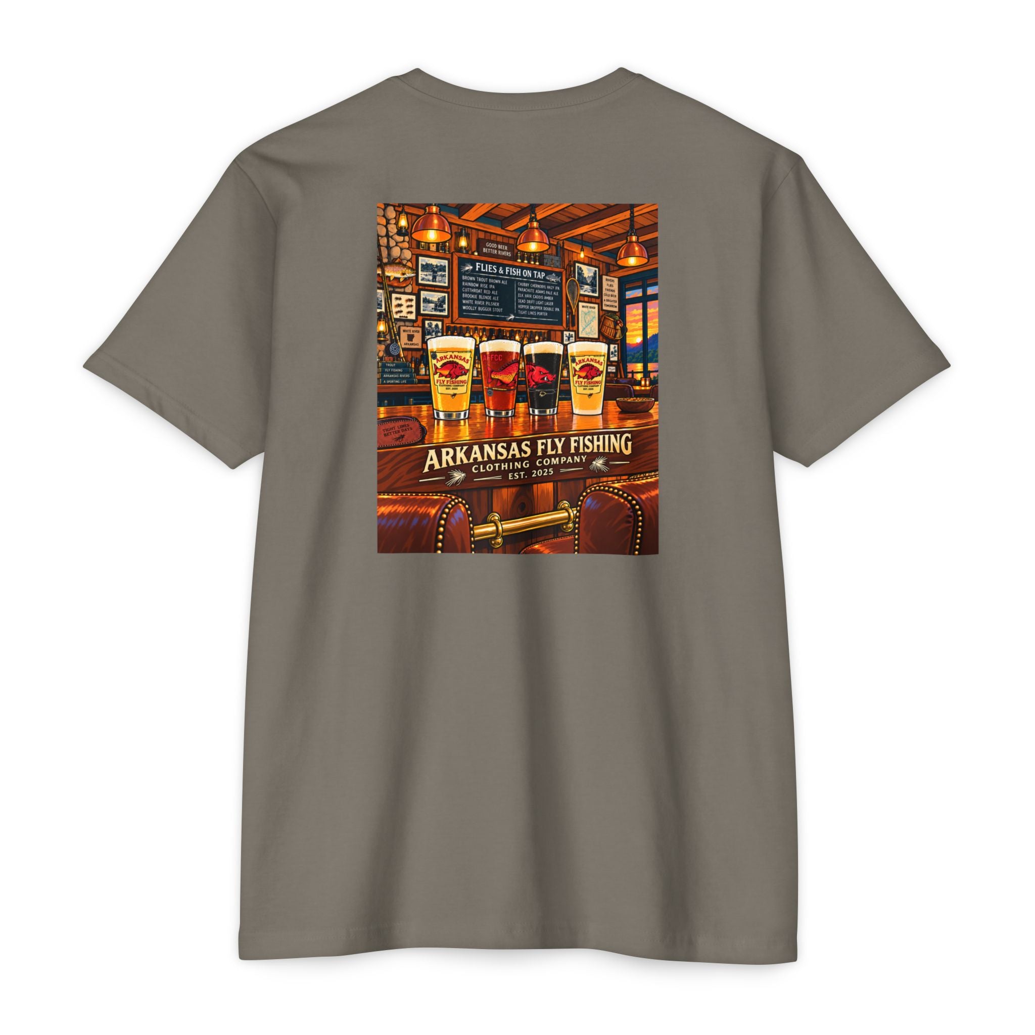 AFFCC Beer Pub Graphic T-Shirt — Arkansas Fly Fishing Clothing Company Logo