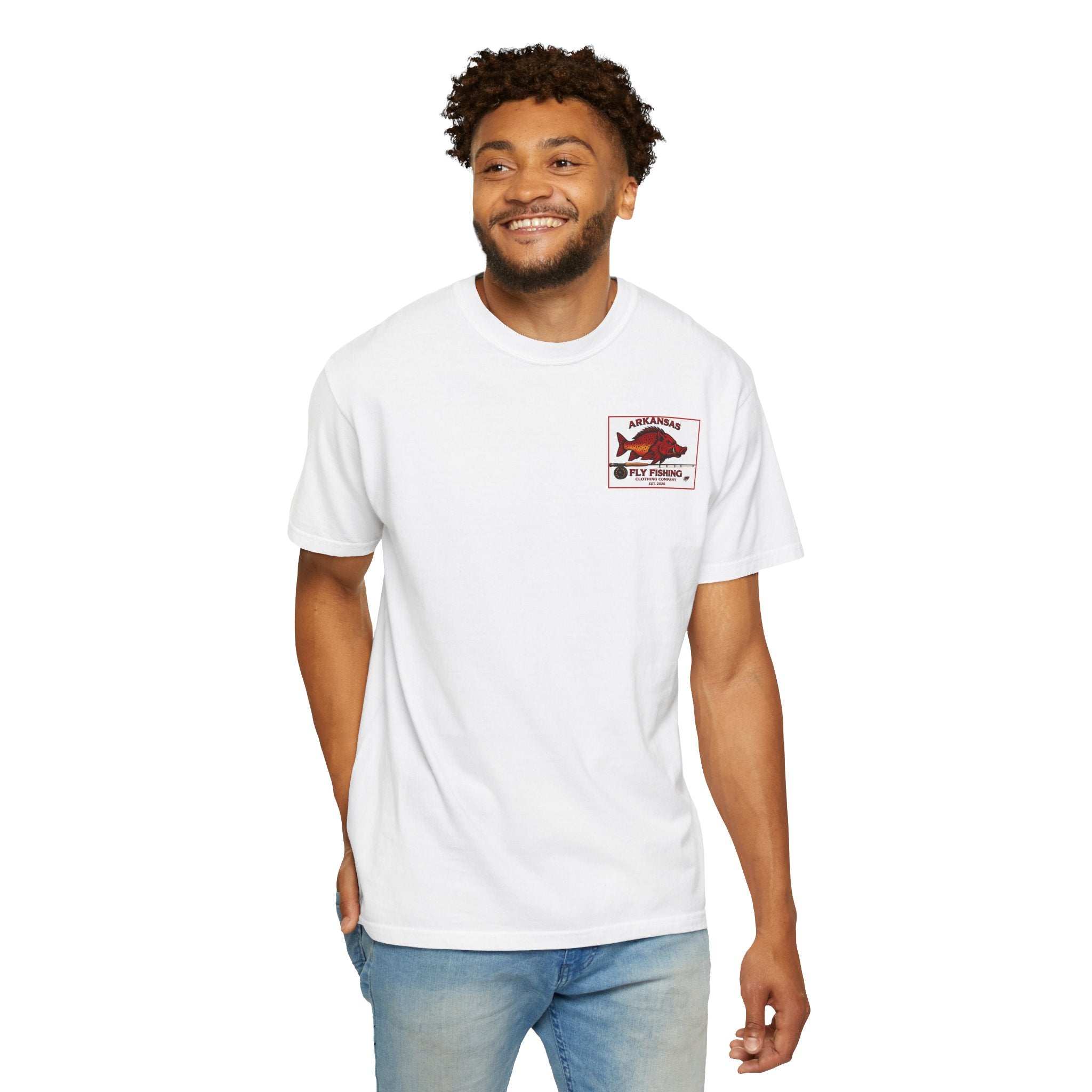 AFFCC Little Red River Arkansas Trout Map T-Shirt — 'Hogs Live Here' Fishing Guide Tee
