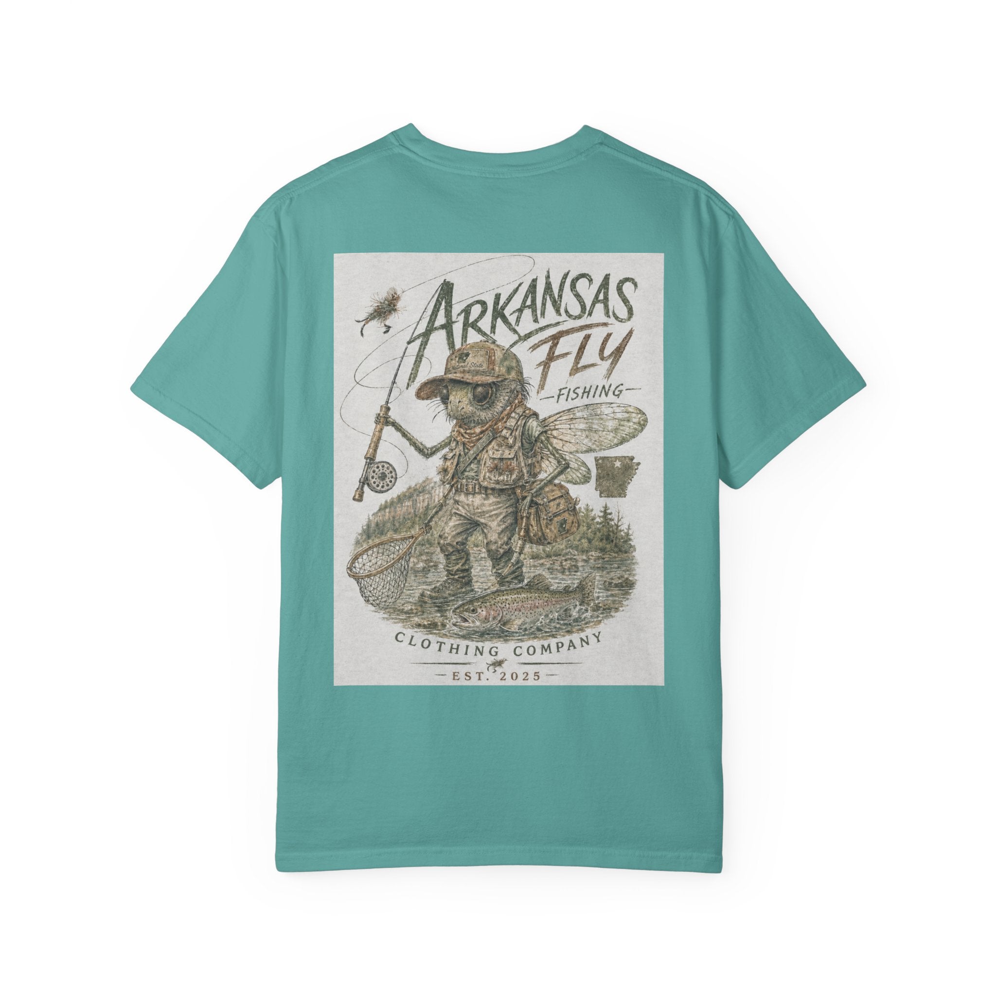 AFFCC Arkansas Fly Fishing Illustration T-Shirt | Vintage Angler Graphic