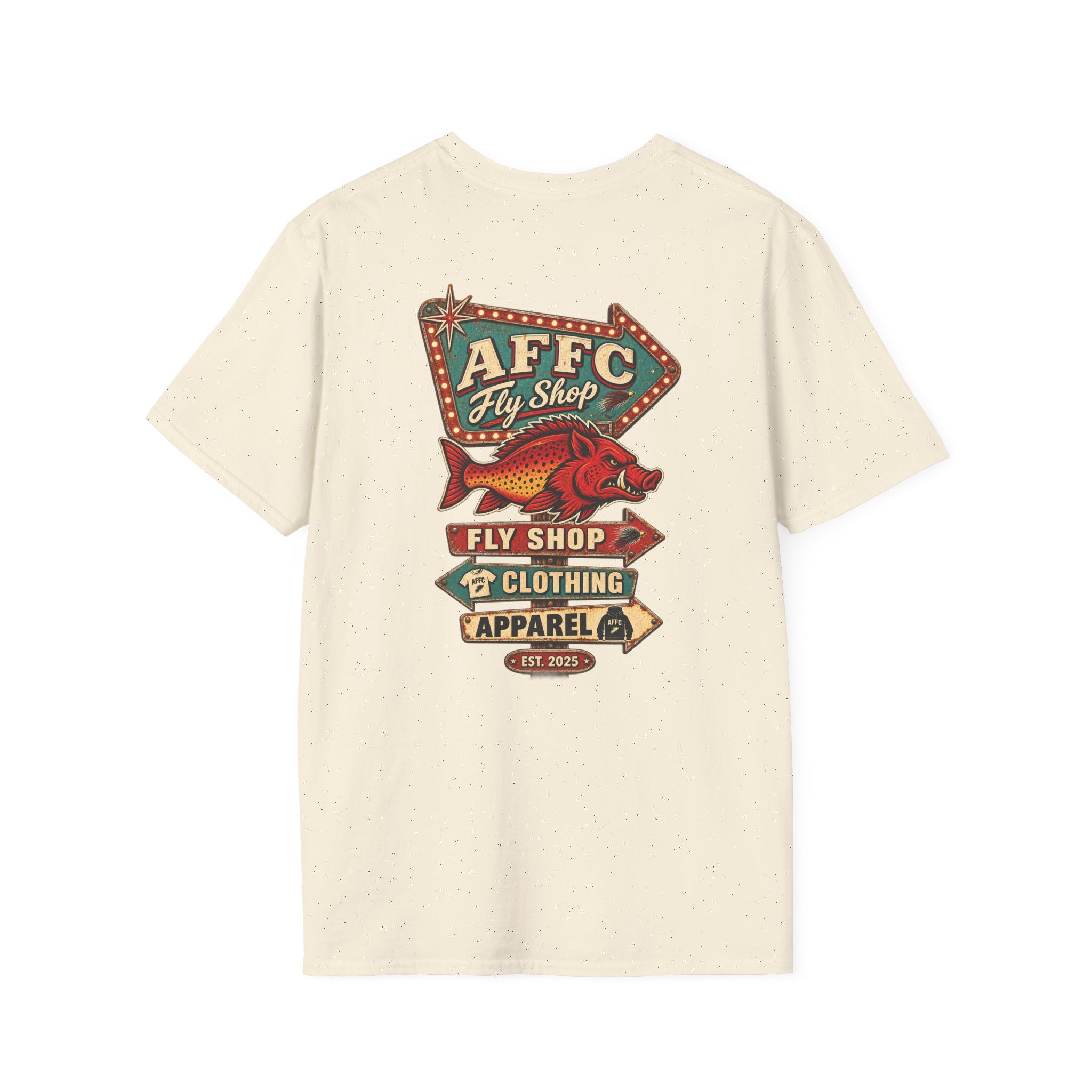 AFFCC Arkansas Fly Fishing Clothing Company Logo T-Shirt | Retro Sign Angler Shirt