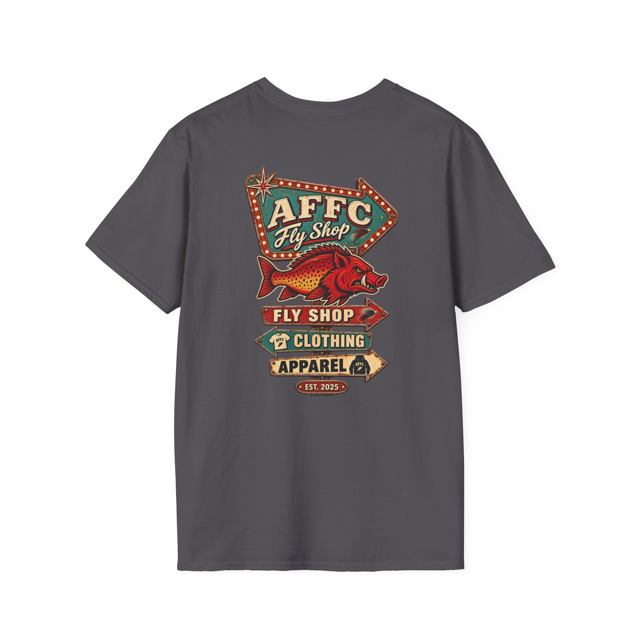 AFFCC Arkansas Fly Fishing Clothing Company Logo T-Shirt | Retro Sign Angler Shirt