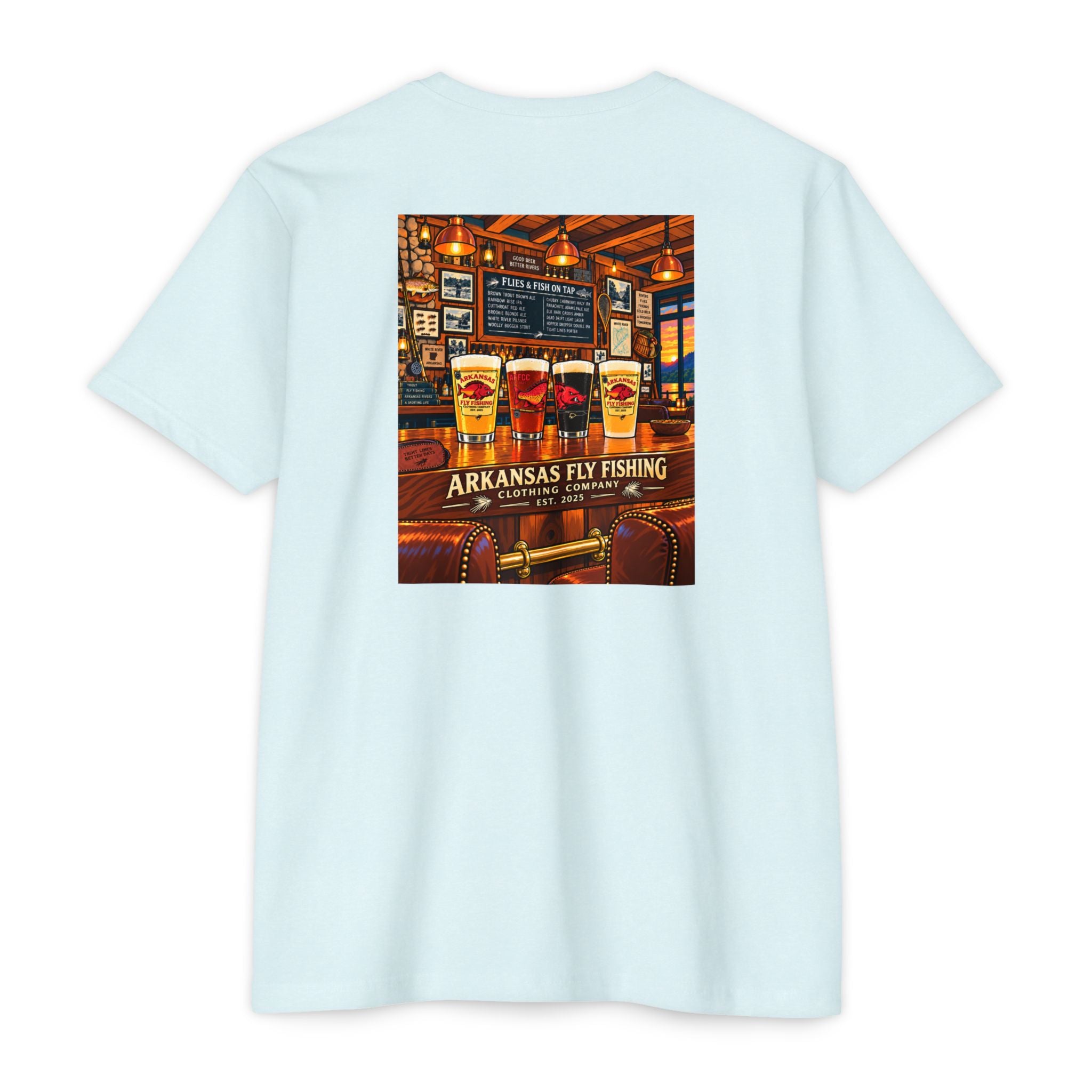 AFFCC Beer Pub Graphic T-Shirt — Arkansas Fly Fishing Clothing Company Logo
