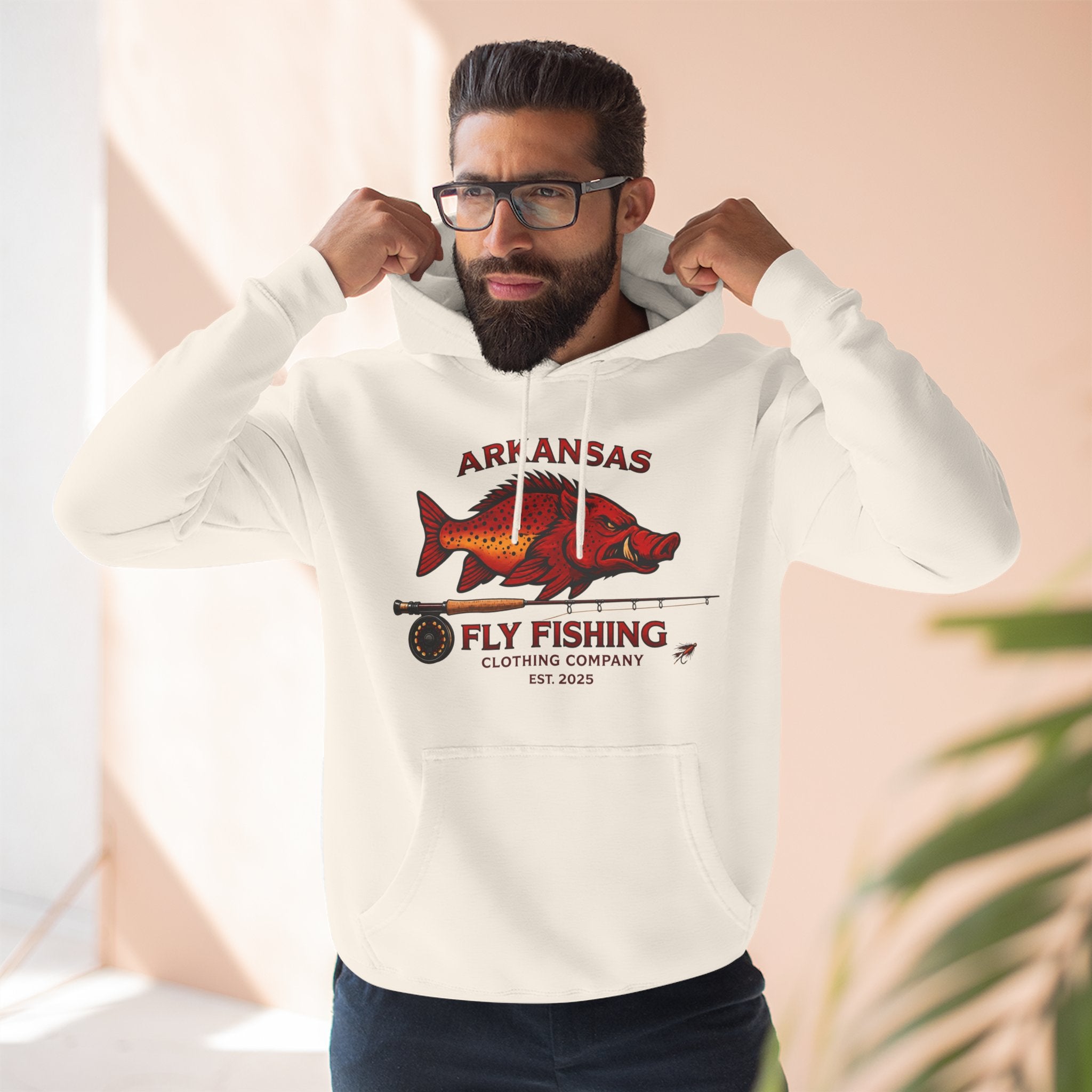 Arkansas Fly Fishing Clothing Company Hoodie — Vintage Trout Graphic Pullover