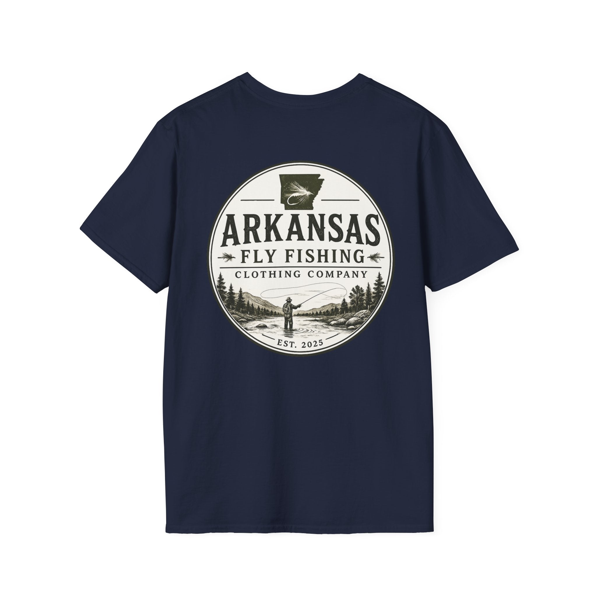 AFFCC Arkansas Fly Fishing Patch T-Shirt — Trout Logo Pocket Tee