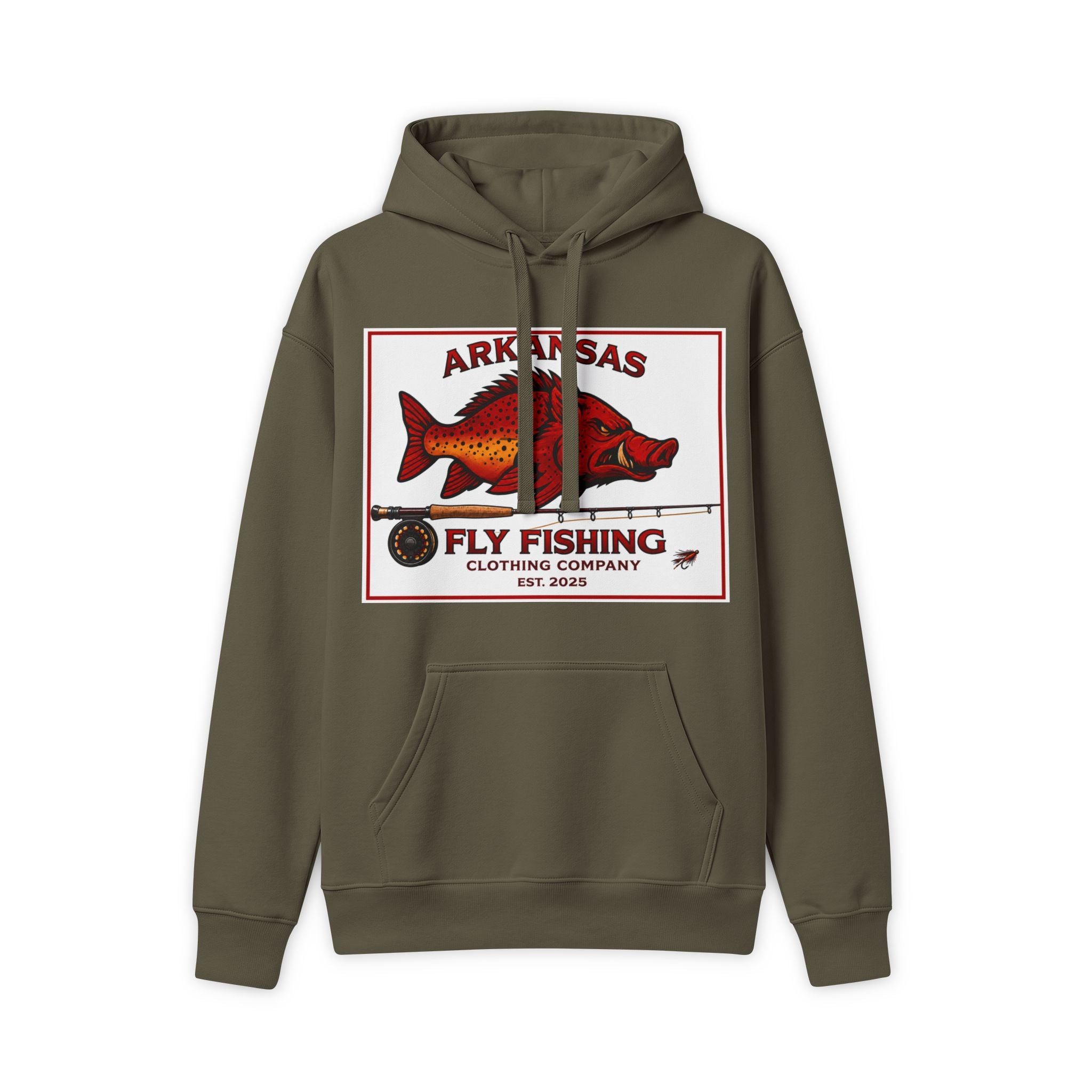 Arkansas Fly Fishing Clothing Company Hoodie – Vintage Hog/Trout Graphic