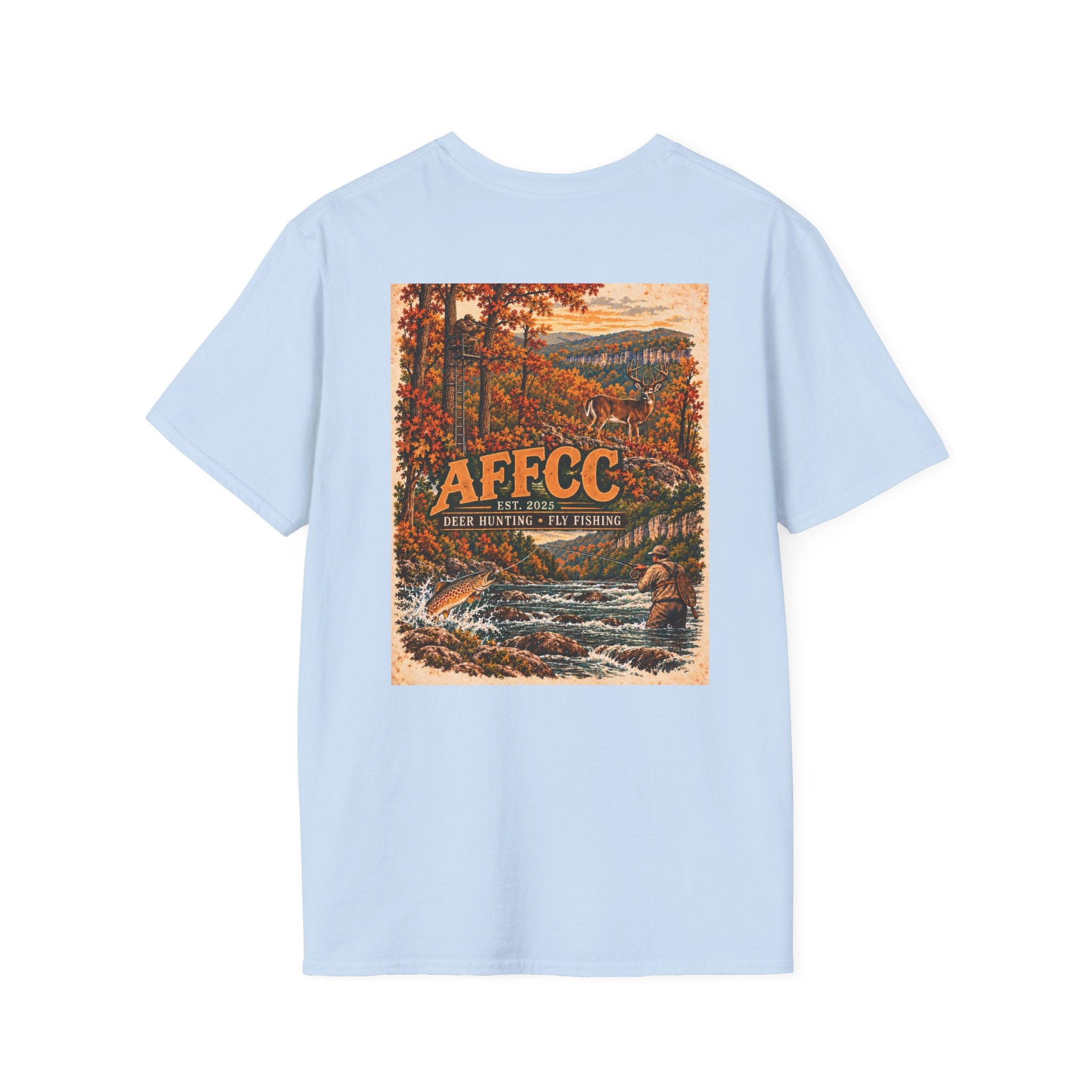 AFFCC Deer hunting and Fall River Fly Fishing Graphic T‑Shirt