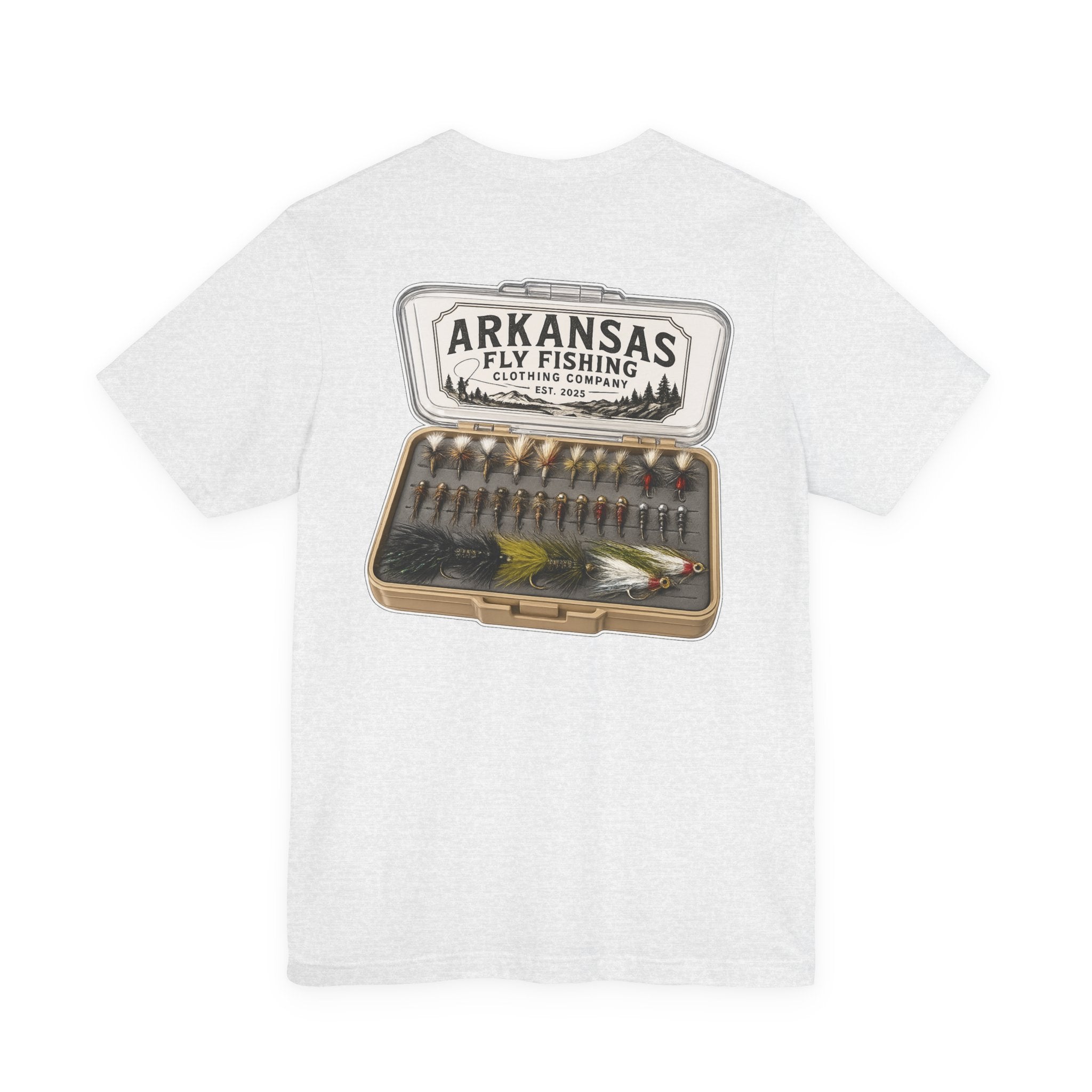 Athletic Fit Runs Small ARKANSAS FLY FISHING CLOTHING COMPANY - FLY BOX Unisex Jersey Short Sleeve Tee