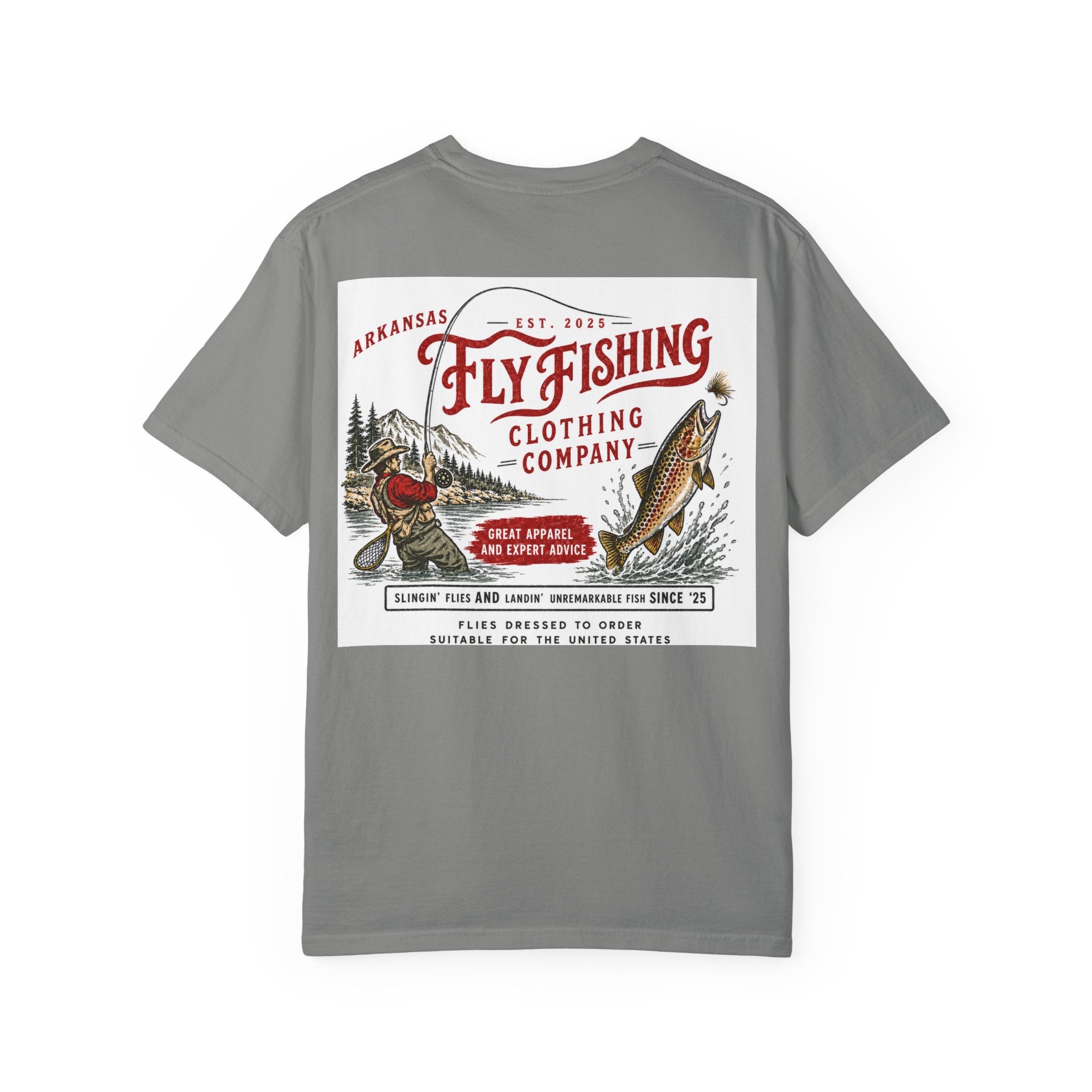 AFFCC Vintage Hog/Trout Hybrid Patch T-Shirt | Small Chest Pocket Graphic/ Large Vintage Back Graphic