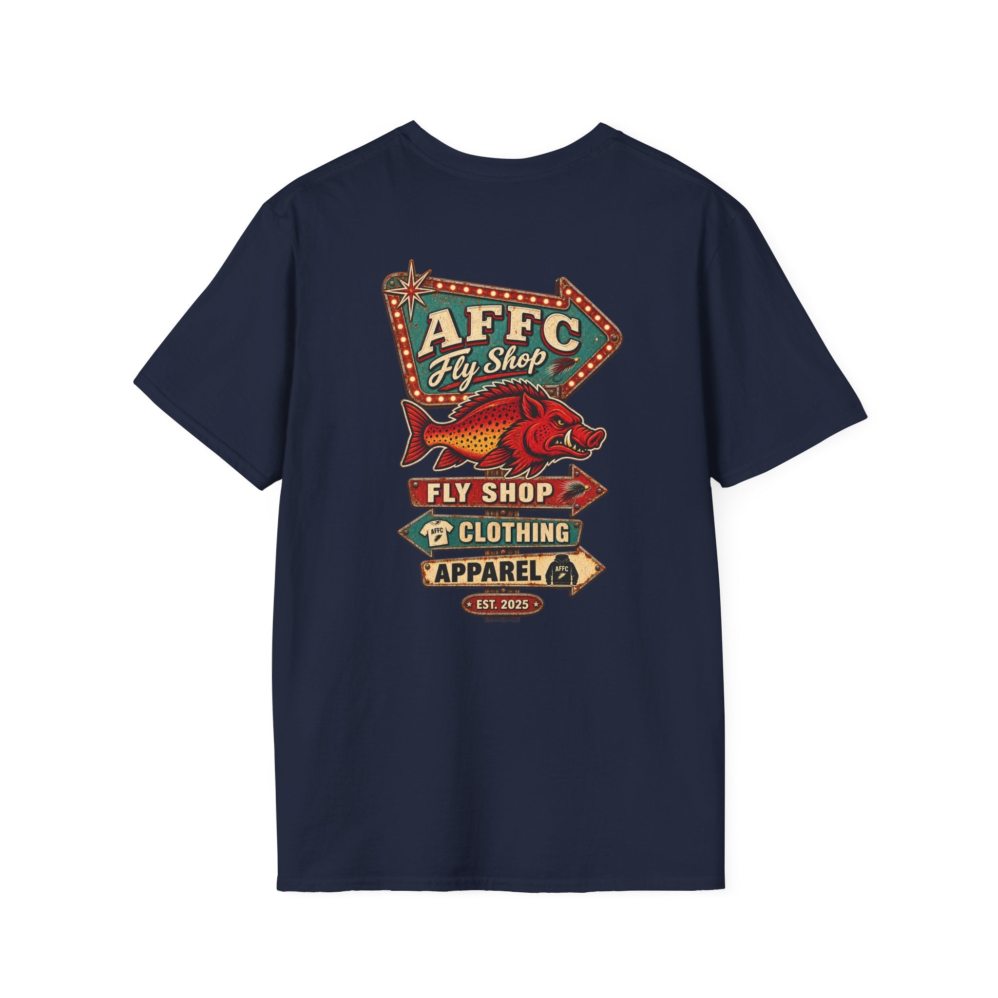 AFFCC Arkansas Fly Fishing Clothing Company Logo T-Shirt | Retro Sign Angler Shirt