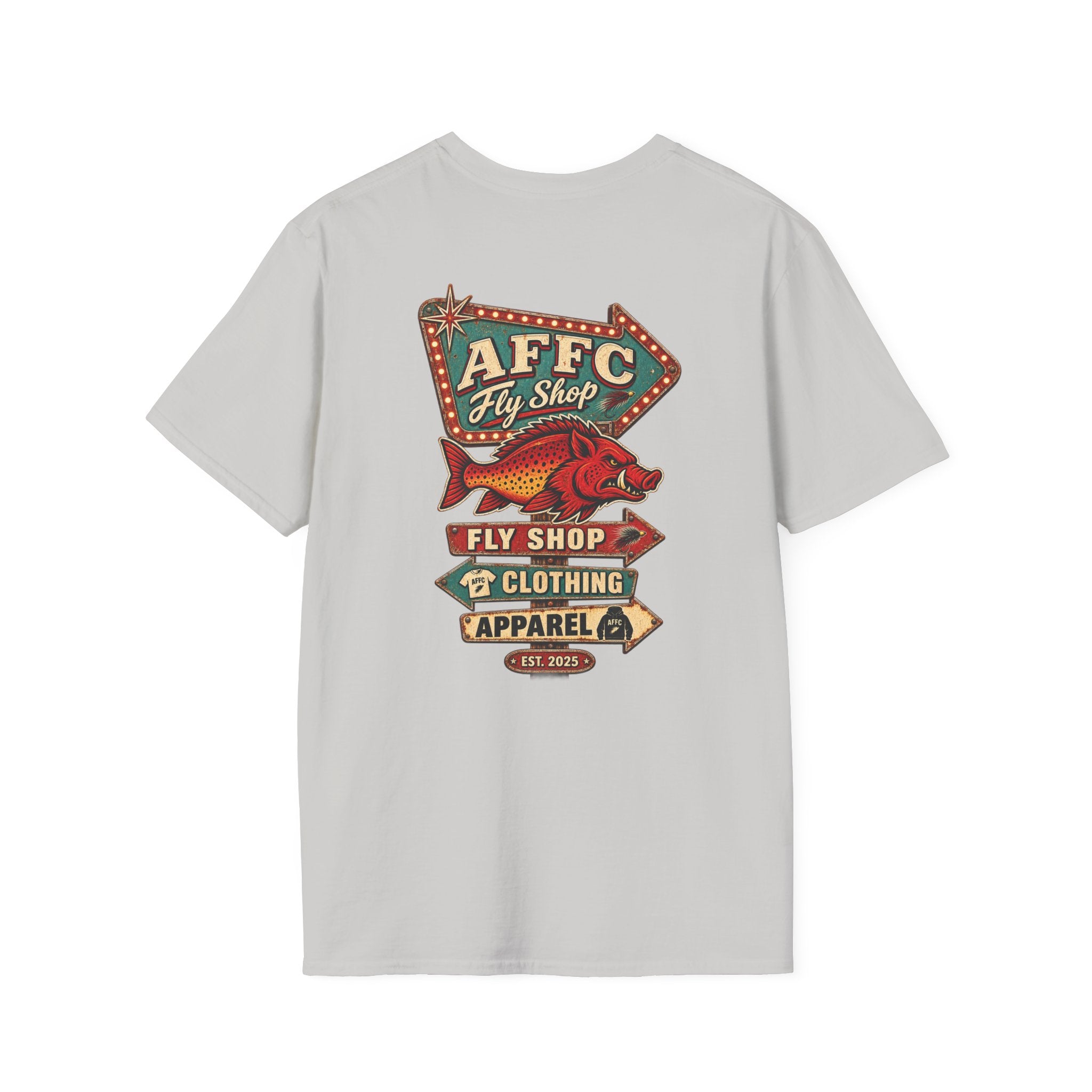 AFFCC Arkansas Fly Fishing Clothing Company Logo T-Shirt | Retro Sign Angler Shirt