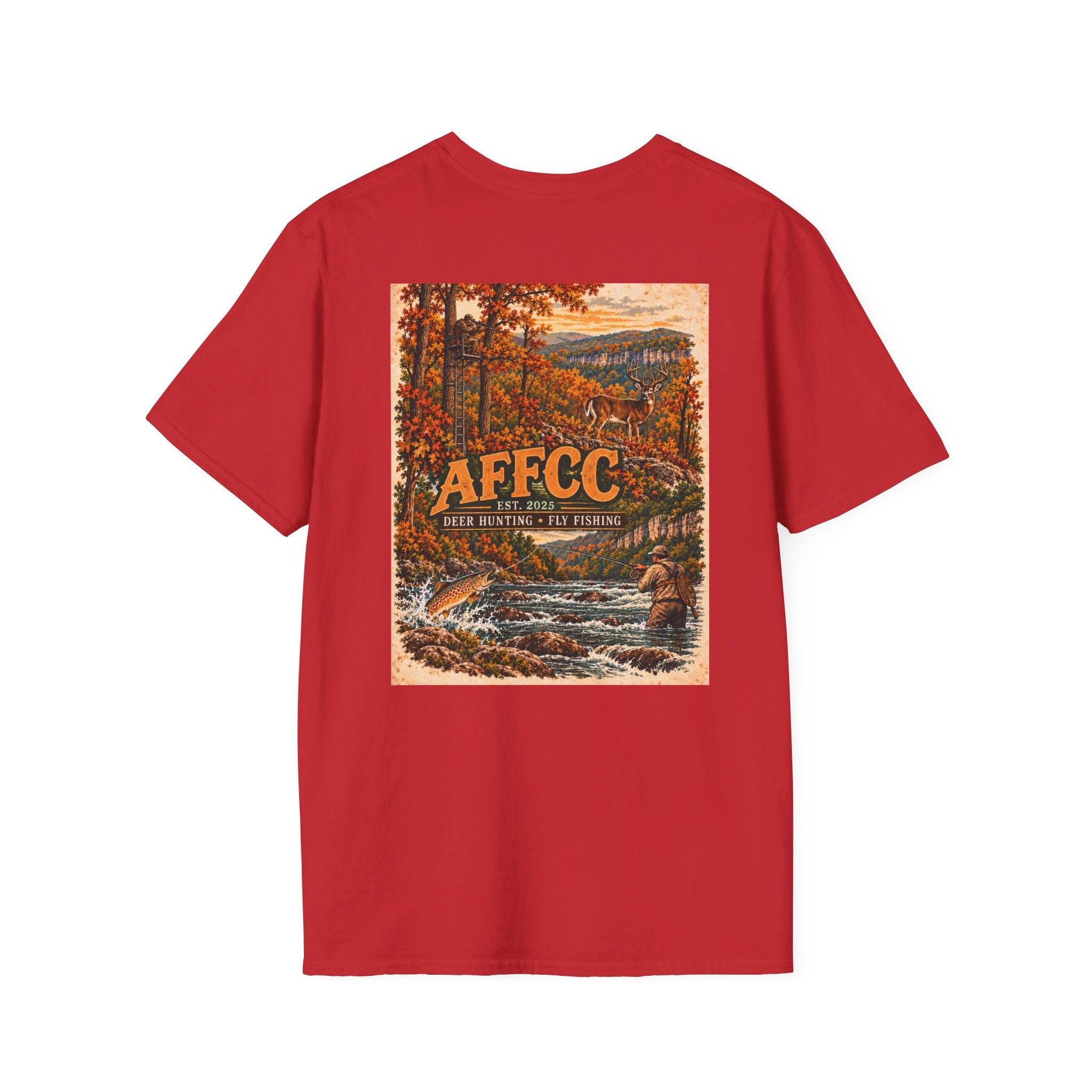 AFFCC Deer hunting and Fall River Fly Fishing Graphic T‑Shirt