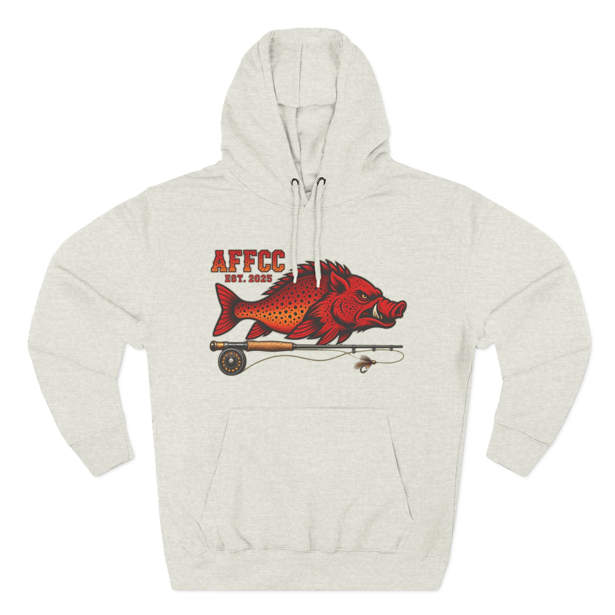 AFFCC Logo Hoodie — 'AFFCC' Hog/Trout Fly Rod Design